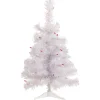 Clearance 2' Pre-lit Rockport White Pine Artificial Christmas Tree, Pink Lights Colorful