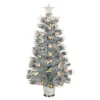 Hot 3' Pre-Lit Silver Fiber Optic Artificial Christmas Tree, Warm White Lights Fiber Optic