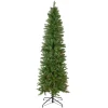 Best 6.5' Pre-Lit Silver Lake Fir Pencil Artificial Christmas Tree, Multi Lights Pre-Lit