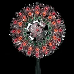 Hot 8" Pre-Lit Silver Starburst Christmas Tree Topper - Multicolor Lights Stars