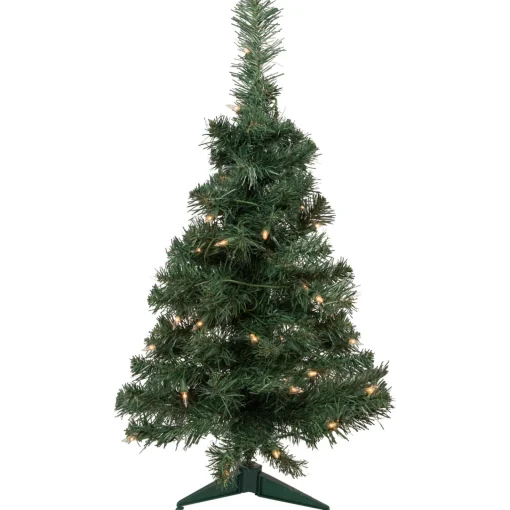 New 2' Pre-Lit Slim Blackwater Fir Artificial Christmas Tree - Clear Lights Pre-Lit
