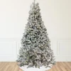 Outlet 12' Pre-Lit Slim Pine Heavily Flocked Artificial Christmas Tree, Clear Lights Pre-Lit