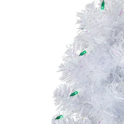 Online 2' Pre-Lit Slim White Artificial Christmas Tree - Green Lights Colorful