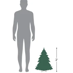 Online 2' Pre-Lit Slim White Artificial Christmas Tree - Green Lights Colorful