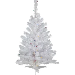 Hot 3' Pre-Lit Snow White Artificial Christmas Tree, Multi Lights Colorful