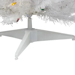 Hot 3' Pre-Lit Snow White Artificial Christmas Tree, Multi Lights Colorful
