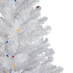 Hot 3' Pre-Lit Snow White Artificial Christmas Tree, Multi Lights Colorful