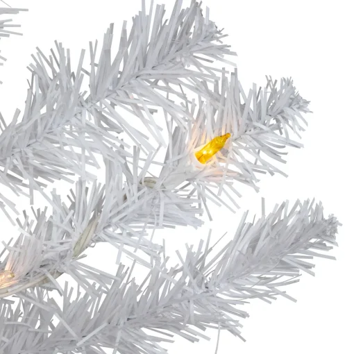 Hot 3' Pre-Lit Snow White Artificial Christmas Tree, Multi Lights Colorful