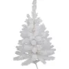 Sale 3' Pre-Lit White Alaskan Pine Artificial Christmas Tree, Warm White LED Lights Colorful