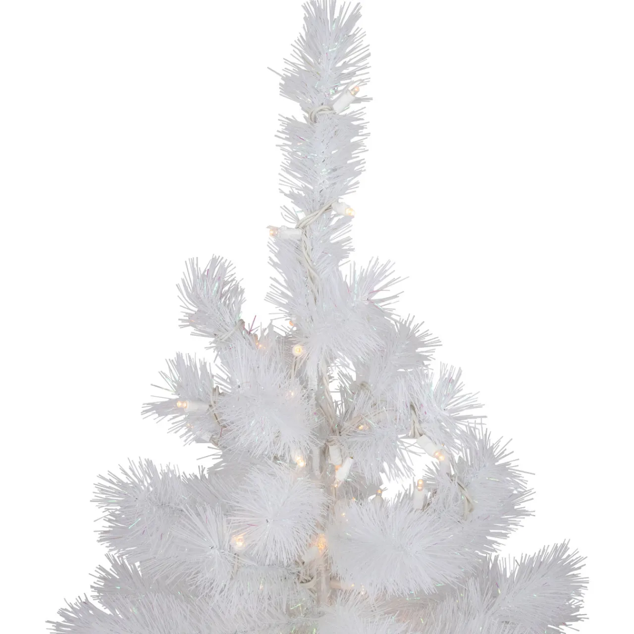 Sale 3' Pre-Lit White Alaskan Pine Artificial Christmas Tree, Warm White LED Lights Colorful