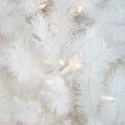 New 7.5' Pre-Lit White Alaskan Pine Artificial Christmas Tree, Warm White LED Lights Colorful