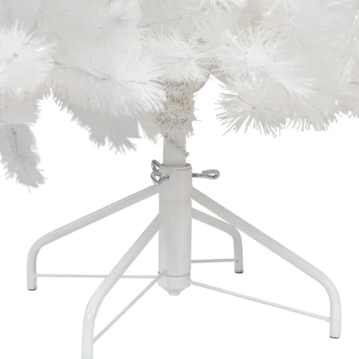 New 7.5' Pre-Lit White Alaskan Pine Artificial Christmas Tree, Warm White LED Lights Colorful