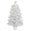 Best 3' Pre-Lit White Fiber Optic Artificial Christmas Tree, Warm White Lights Fiber Optic