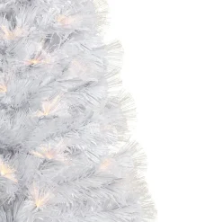 Best 3' Pre-Lit White Fiber Optic Artificial Christmas Tree, Warm White Lights Fiber Optic
