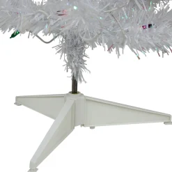 Outlet 3' Pre-lit White Iridescent Pine Artificial Christmas Tree - Multi Lights Colorful