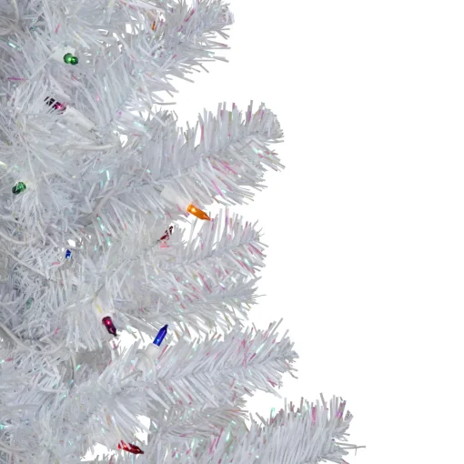 Outlet 3' Pre-lit White Iridescent Pine Artificial Christmas Tree - Multi Lights Colorful
