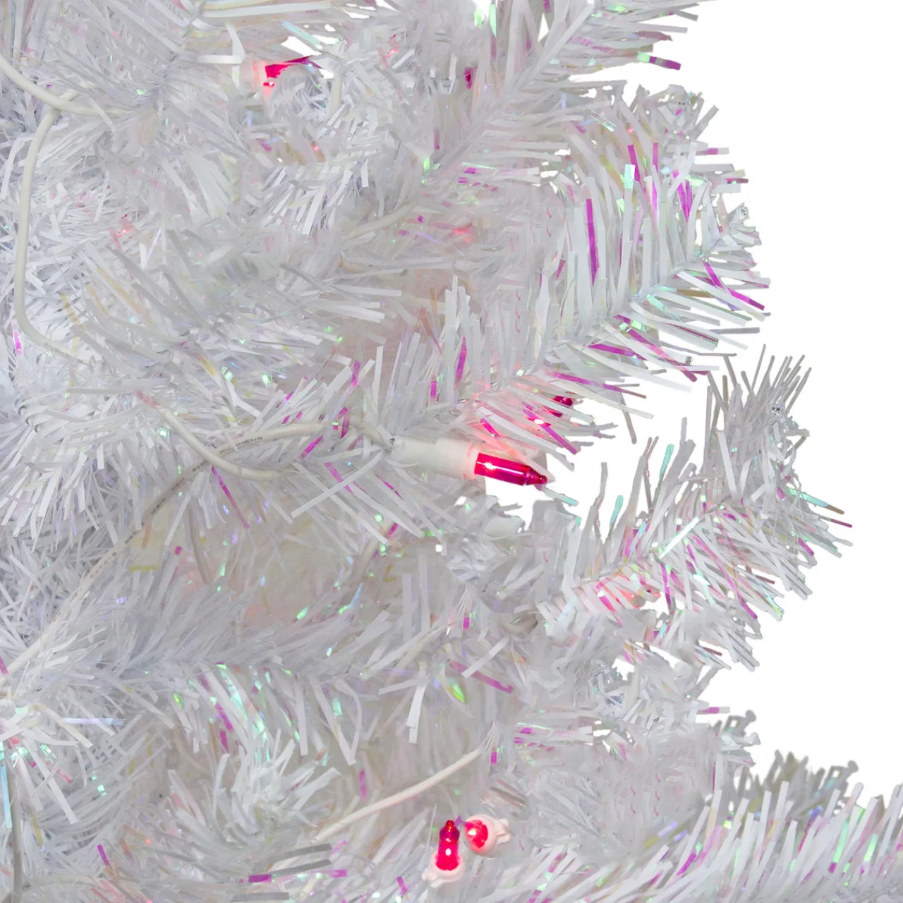Sale 4' Pre-lit White Iridescent Pine Artificial Christmas Tree - Pink Lights Colorful