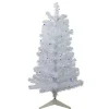 3' Pre-Lit White Medium Pine Artificial Christmas Tree - Blue Lights Colorful
