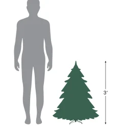 3' Pre-Lit White Medium Pine Artificial Christmas Tree - Blue Lights Colorful