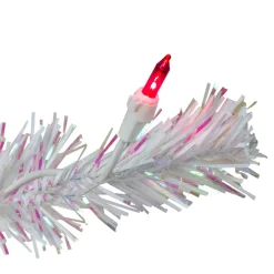 Hot 2' Pre-Lit White Pine Slim Artificial Christmas Tree - Pink Lights Colorful
