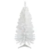 Hot 4' Pre-Lit White Pine Slim Artificial Christmas Tree - Multi Lights Pre-Lit