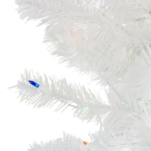 Hot 4' Pre-Lit White Pine Slim Artificial Christmas Tree - Multi Lights Pre-Lit