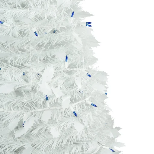 New 4' Pre-Lit White Tinsel Pop-Up Artificial Christmas Tree, Blue Lights Pop Up