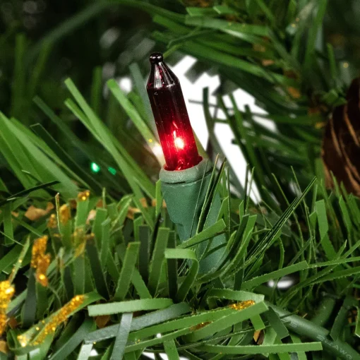 Sale 4.5' Pre-Lit Yorkville Pine Pencil Artificial Christmas Tree - Multicolored Lights Flocked