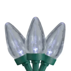 Best 50 Pure White LED C7 Mini Christmas Lights, 20.25 ft Green Wire C7 & C9 Lights