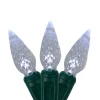 Clearance 70 Pure White LED Faceted C6 Twinkling Christmas Lights - 23.5 ft Green Wire C5 & C6 Lights
