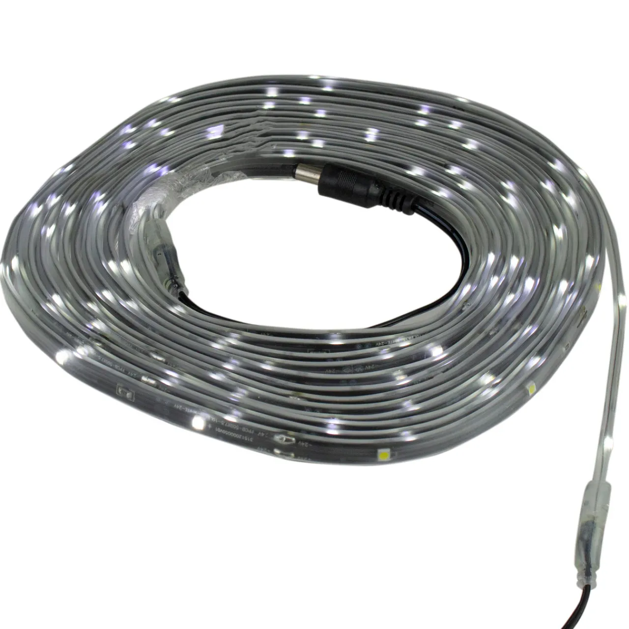 Clearance 18' Pure White LED Outdoor Christmas Linear Tape Lighting - Black Finish Rope & Tape