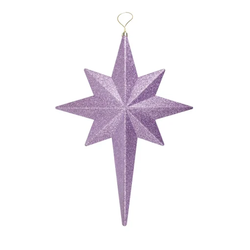 Best 20" Purple and Gold Glittered Bethlehem Star Shatterproof Christmas Ornament Symbols