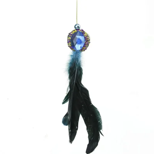 Sale 10" Purple and Gold Regal Peacock with Jewel Hanging Tassel Christmas Ornament Novelty