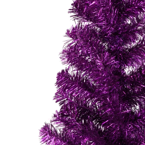 Hot 4' Purple Artificial Tinsel Christmas Tree, Unlit Colorful