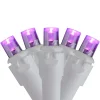 50 Purple LED Wide Angle Christmas Lights - 16.25 ft White Wire Led