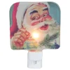 New 4" Red and Blue Santa Glass Christmas Night Light Night Lights