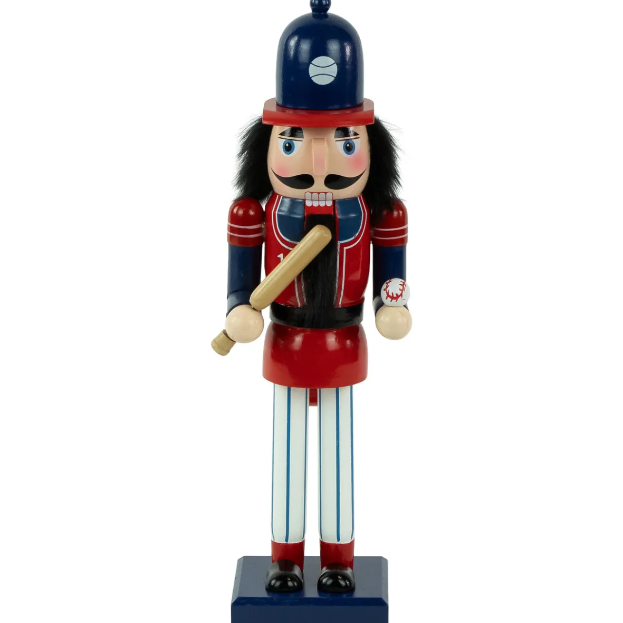Clearance 14" Red and Blue Wooden Christmas Nutcracker Baseball Player Nutcrackers