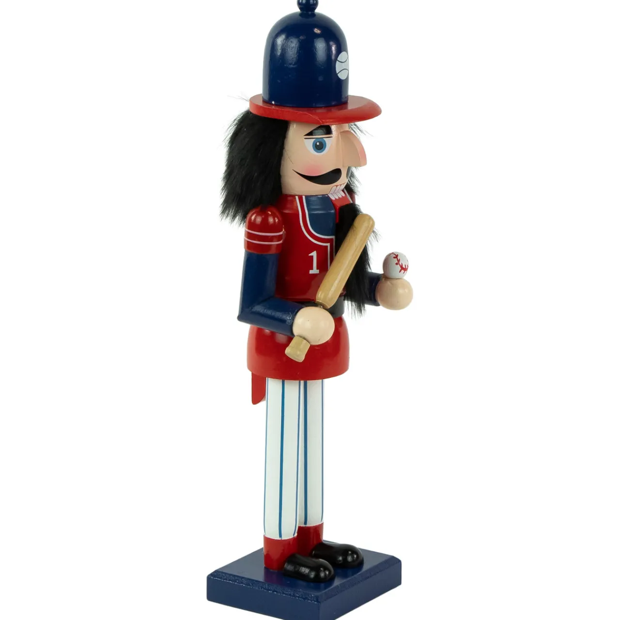 Clearance 14" Red and Blue Wooden Christmas Nutcracker Baseball Player Nutcrackers