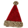 Discount 17" Red and Brown Leopard Cuffed Adult Christmas Santa Hat Costume Accessory, Unisex, One Size Costumes