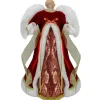 Clearance 18" Red and Gold Angel in a Dress Christmas Tree Topper - Unlit Angels