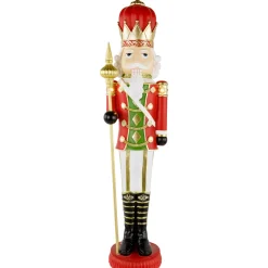Outlet 22" Red and Gold Christmas Nutcracker with Scepter Nutcrackers