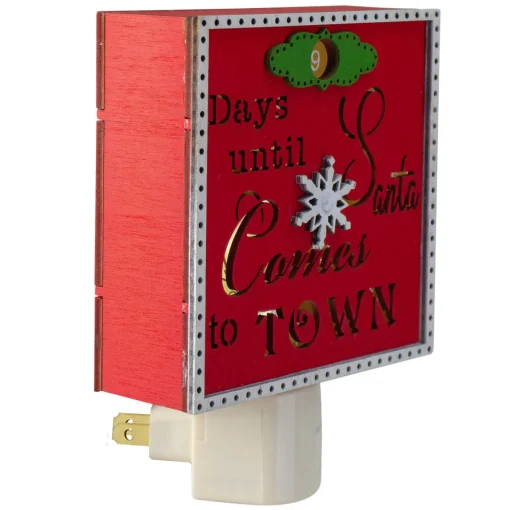 Discount 5" Red and Gold Santa Countdown Christmas Night Light Night Lights