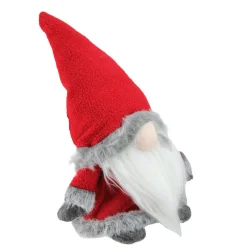 Best 13" Red and Gray Sitting Santa Christmas Gnome with Faux Fur Trim Gnomes