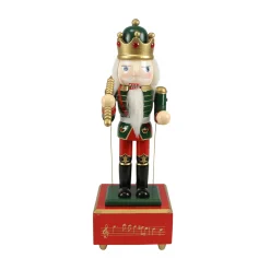 Online 12" Red and Green Animated King with Scepter Christmas Nutcracker Nutcrackers