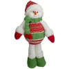 Sale 17.5" Red and Green Jolly Plush Snowman Christmas Figure Snowmen