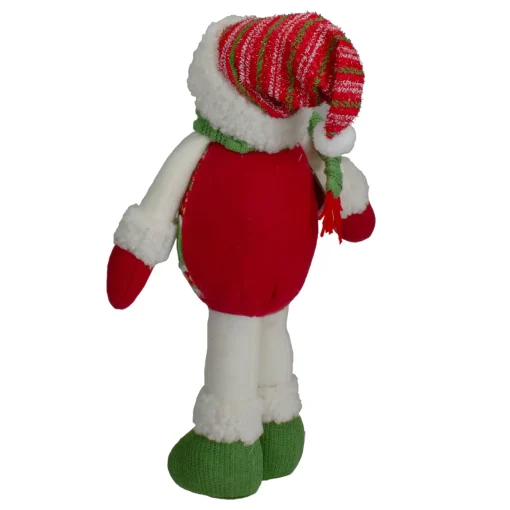 Sale 17.5" Red and Green Jolly Plush Snowman Christmas Figure Snowmen