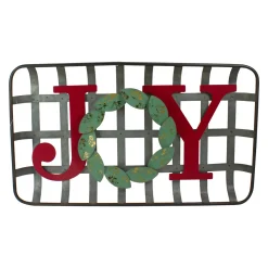Best 24" Red and Green "JOY" Rustic Tobacco Basket Christmas Wall Decor Wall
