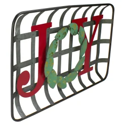 Best 24" Red and Green "JOY" Rustic Tobacco Basket Christmas Wall Decor Wall