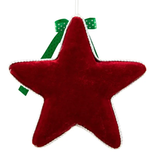 Best 8" Red and Green Peppermint Star Christmas Ornament Symbols