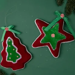 Outlet 7.5" Red and Green Peppermint Tree Christmas Ornament Garden & Floral